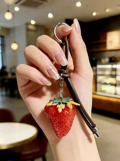 Cherry Keychain, Keychain Accessories, Girly Keychain for Bags, Women's Bag Pendant, Fashion Trend Exquisite Pendant, Women's Backpack Elegant Pendant, Suitable for Valentine's Day and Christmas Gift for Friends