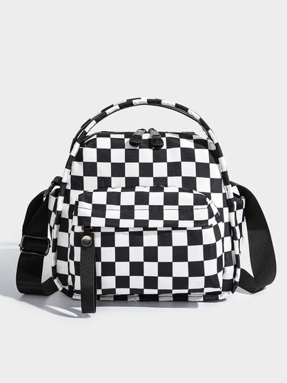 Ladies' elegant solid color shoulder bag, fashionable zipper All Match crossbody bag for daily use, simple solid color, casual trend versatile high-quality commuter shoulder bag, Fabric shoulder bags