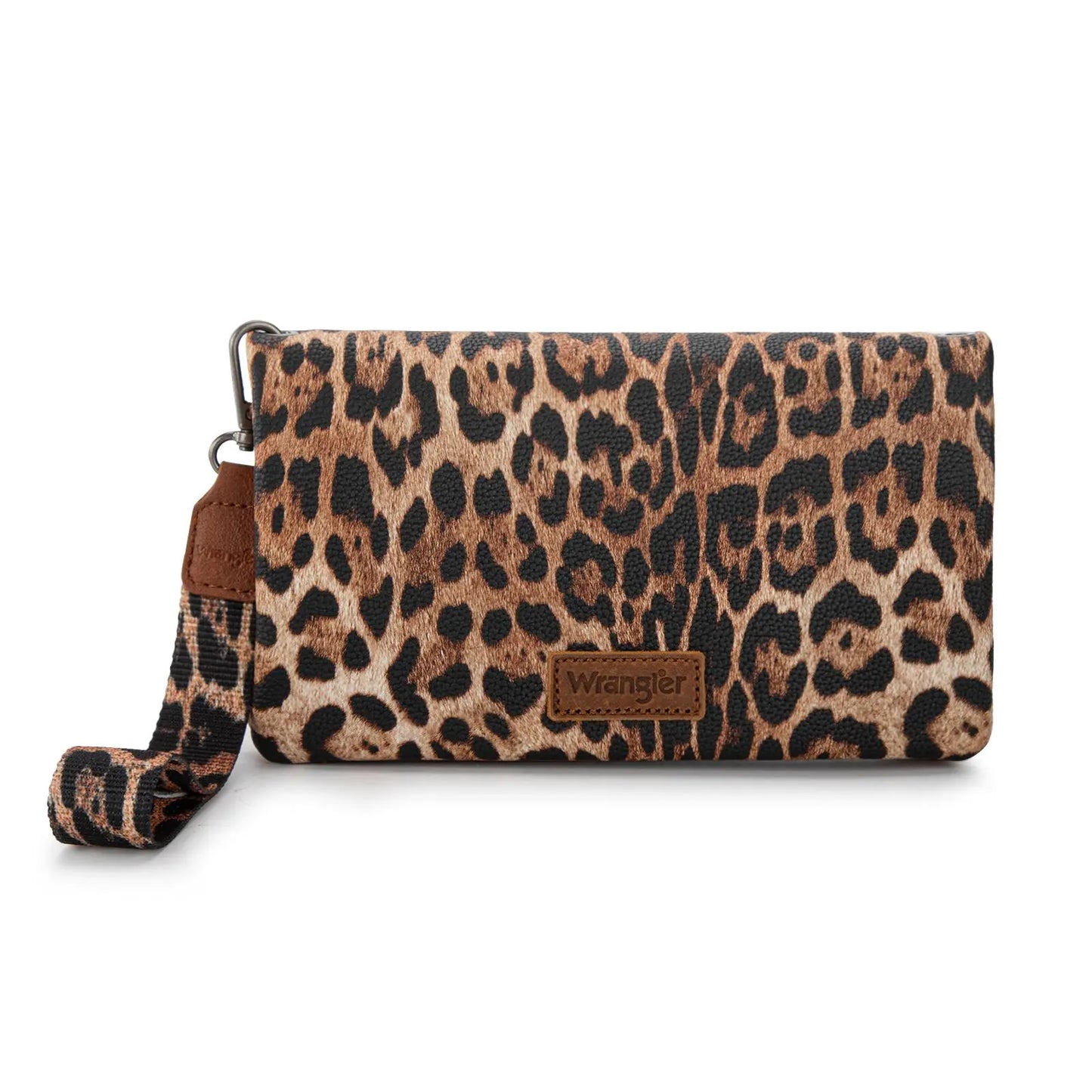 Wrangler RFID Blocking Bifold Clutch Credit Card Holder Purse with Crossbody Strap for Woman