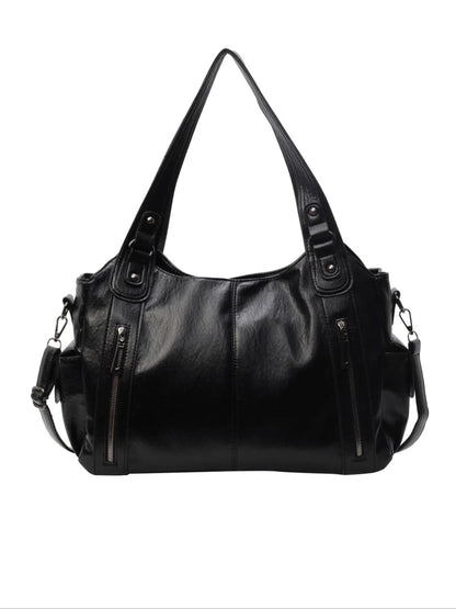 Women's punk style rivet decoration handbag fashionable large capacity shoulder bag, suitable for daily use, casual trendy commuter bag, niche design Halloween shoulder bag，fashionable shopping bag for gifts, Handbag Shoulder Purse