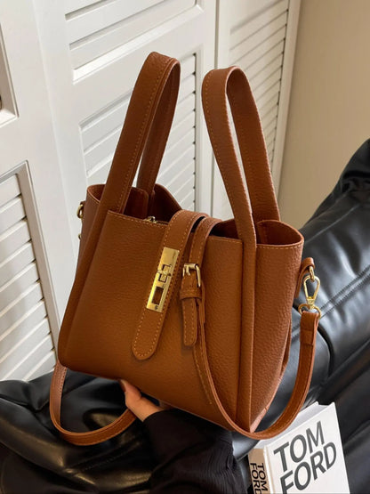 Women's elegant simple fashion handbag, fashionable retro bag, 25 fall&winter chic versatile handbag, mother-and-child bag, crossbody shoulder bag, suitable for daily and work use, commuting to work