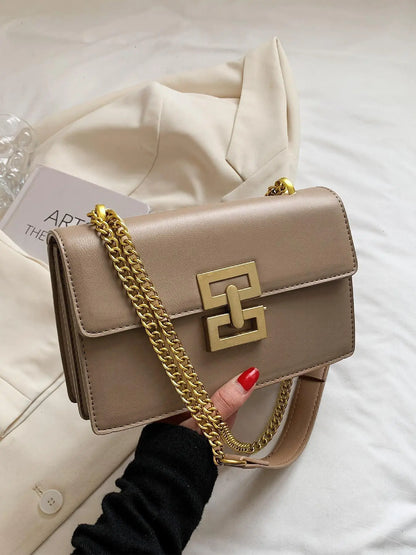 Fashion Chain Strap Quilted Pu Leather Square Bag, Simple Plain Fashionable Stylish Crossbody Bag with Shoulder Strap, Casual Handbag Shoulder Bag, Daily Commuting Crossbody Shoulder Purses for Women