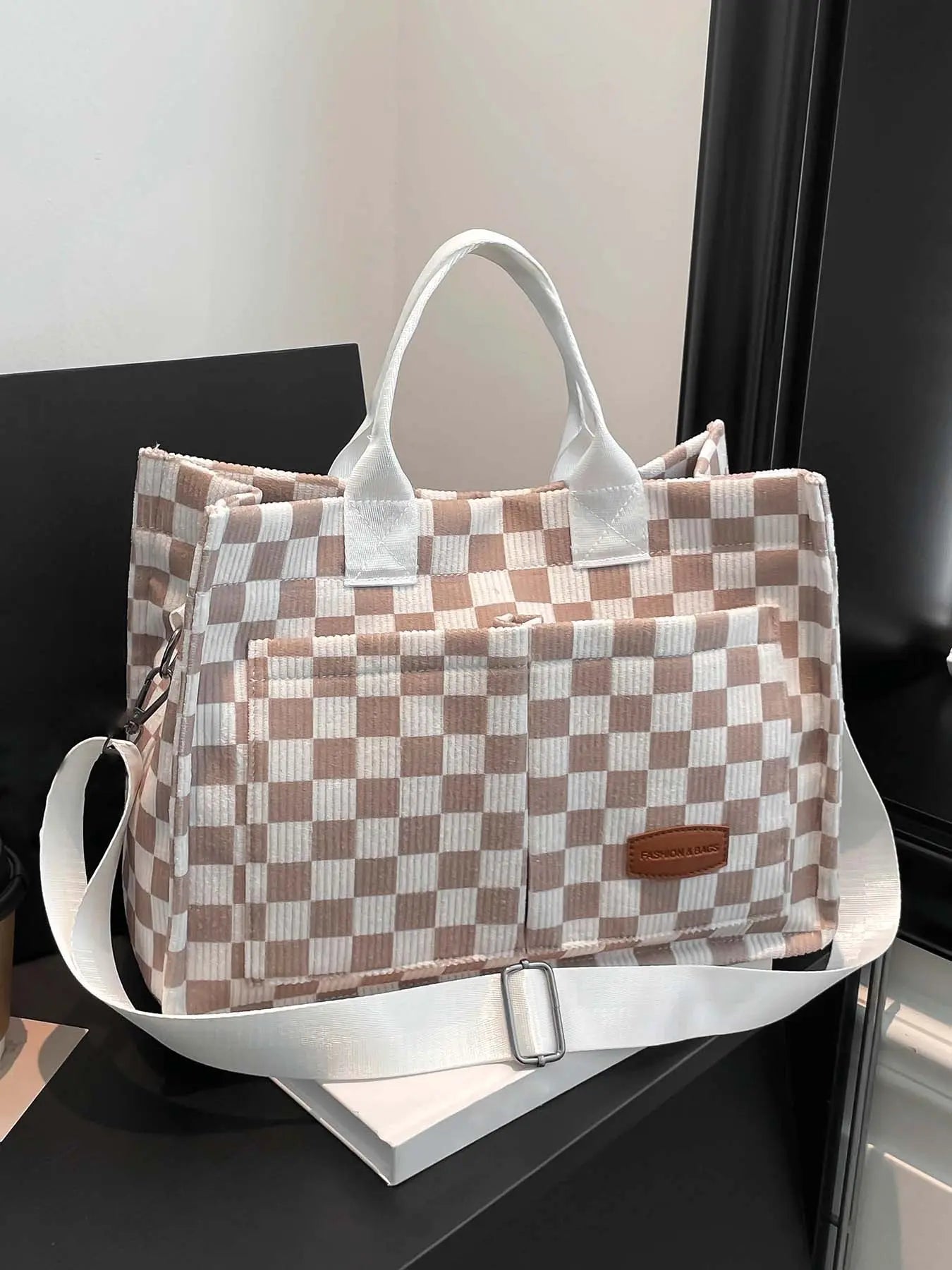 Striped Pattern Tote Bag, Fashionable Patterned Bag, Summer 2024 Casual Large Capacity Shoulder Bag for Women, Versatile Casual Commuter Bag for Daily Used, Casual Bags