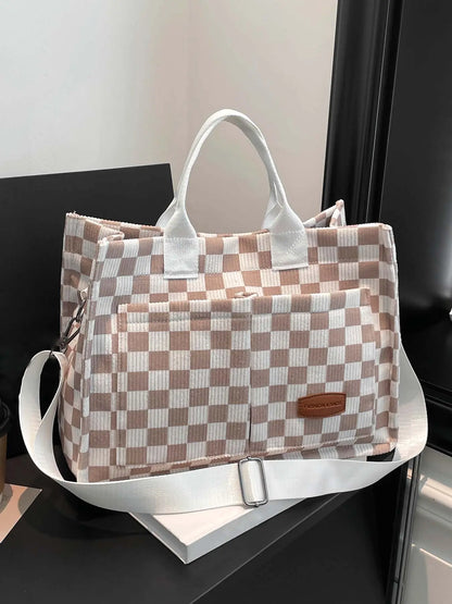 Striped Pattern Tote Bag, Fashionable Patterned Bag, Summer 2024 Casual Large Capacity Shoulder Bag for Women, Versatile Casual Commuter Bag for Daily Used, Casual Bags