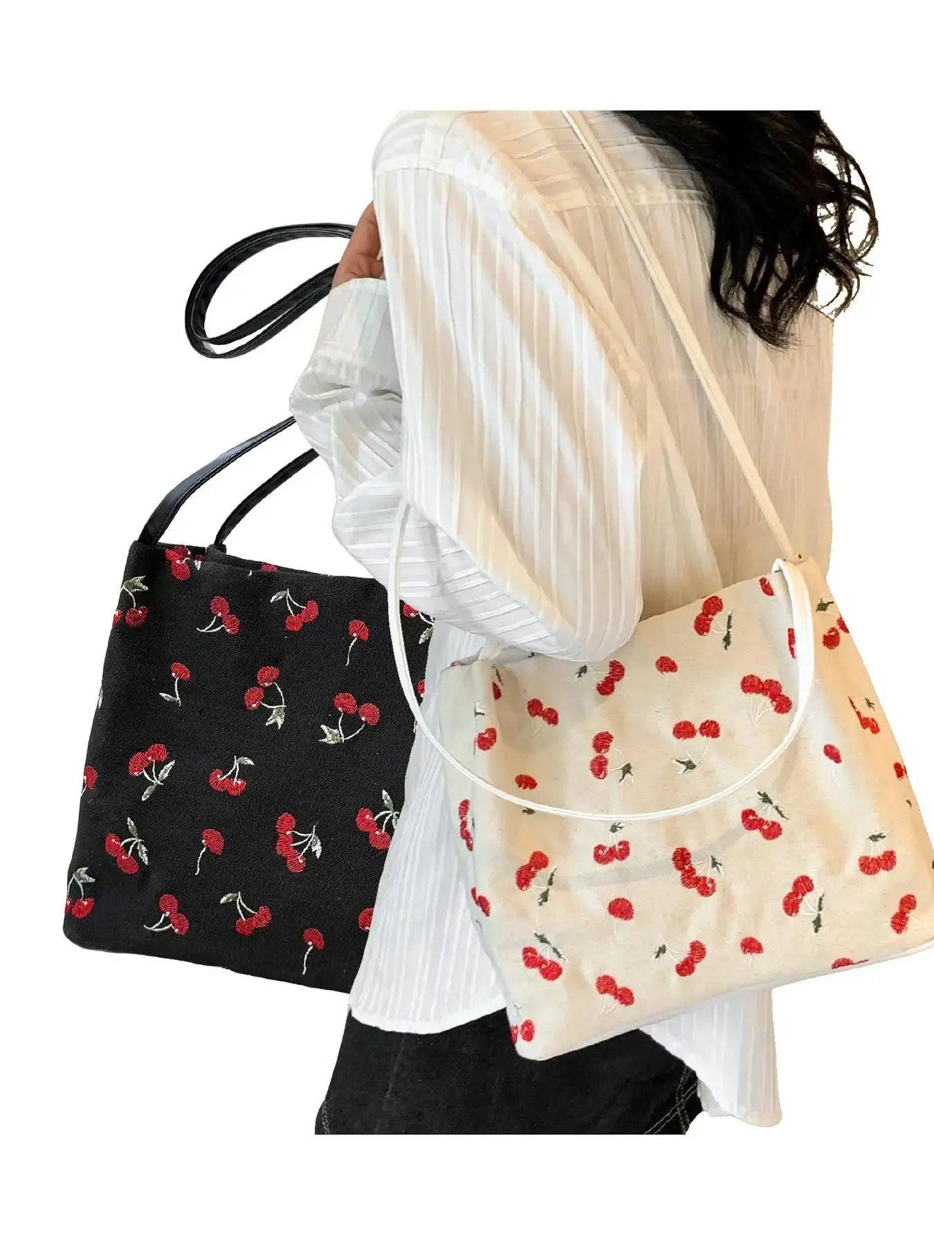 National Day Offers Random Floral Embroidered Canvas Shoulder Bag, Fashionable Large Capacity Tote Bag For Women, Trendy Women's Shopping Bag, Canvas Bags, Boho Bag, Handbag Shoulder Bag