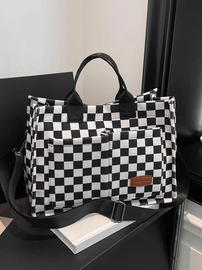 Striped Pattern Tote Bag, Fashionable Patterned Bag, Summer 2024 Casual Large Capacity Shoulder Bag for Women, Versatile Casual Commuter Bag for Daily Used, Casual Bags