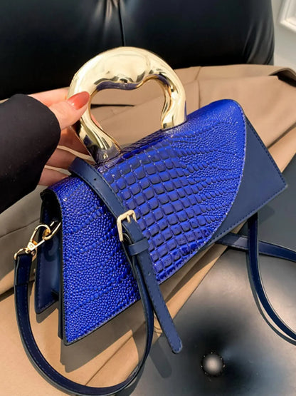Women's Elegant Crocodile Embossed Crossbody Bag, Fashionable Solid Color Shoulder Bag for Daily Used, Crossbody Clutch Purse, Casual Trendy Versatile High-quality Daily Commuting Bags, Handbag Shoulder Bag, Crossbody Shoulder Purses