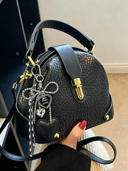 Women's Elegant Colorblock Handbag, Fashionable PU Leather Crossbody Shoulder Bag, Casual Trendy Versatile High-end Commuting Bag