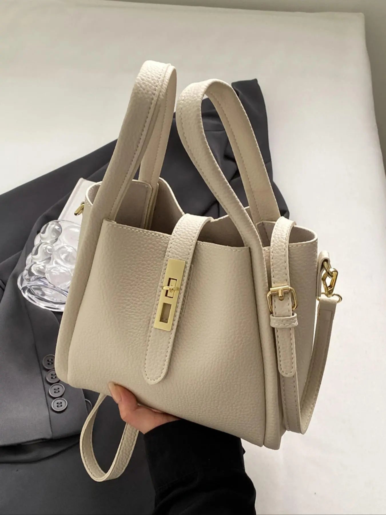 Women's elegant simple fashion handbag, fashionable retro bag, 25 fall&winter chic versatile handbag, mother-and-child bag, crossbody shoulder bag, suitable for daily and work use, commuting to work
