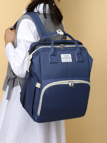 Casual Plain Color Large Capacity Zipper Backpack, Fashion Multi-functional Adjustable Strap Backpack for Women & Men, Multifunction Everyday Use Backpack, Multifunctional Backpack