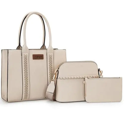 Wrangler 3Pcs Purses for Women Tote Bag Crossbody Handbag Sets with Strap 3 Set