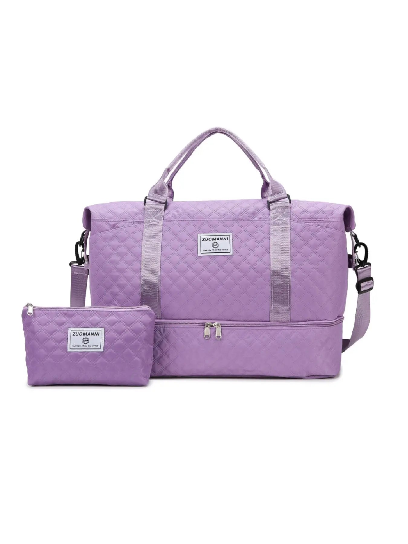 Large Capacity Multifunctional Travel Bag Set, Letter Pattern Zipper Travel Bag with Shoe Compartment, Casual Sports Fitness Bag for Women & Men, Weekender Travel Set, Travel Essentials, Daily Travel Bag, Traveling Bag