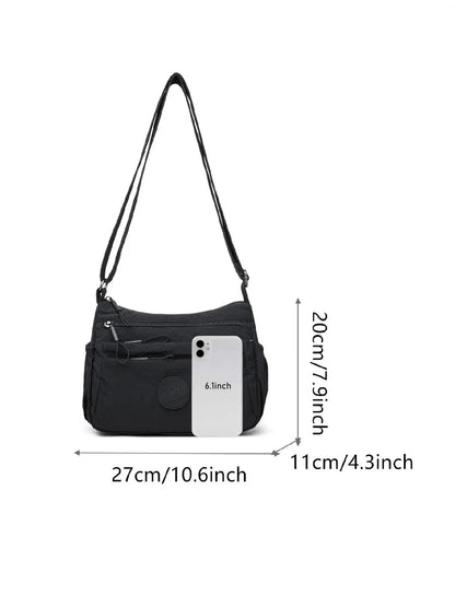 Women's Solid Color Fashionable Multi-pocket Zipper Crossbody Shoulder Bag for Daily Use, Casual Trendy Versatile High-quality Daily Commuting Bag, Crossbody Purse, Casual Trendy Purses