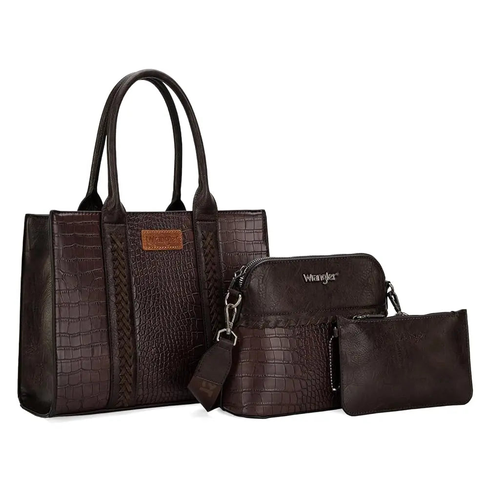 Wrangler 3Pcs Purses for Women Tote Bag Crossbody Handbag Sets with Strap 3 Set