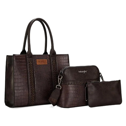 Wrangler 3Pcs Purses for Women Tote Bag Crossbody Handbag Sets with Strap 3 Set