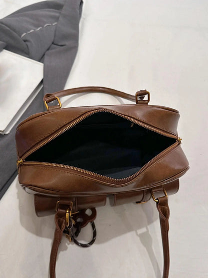 Women's Elegant Solid Color Shoulder Bag, Fashionable Pu Leather Bag for Daily Used, Casual Trendy Versatile High-quality Daily Commuting Bag