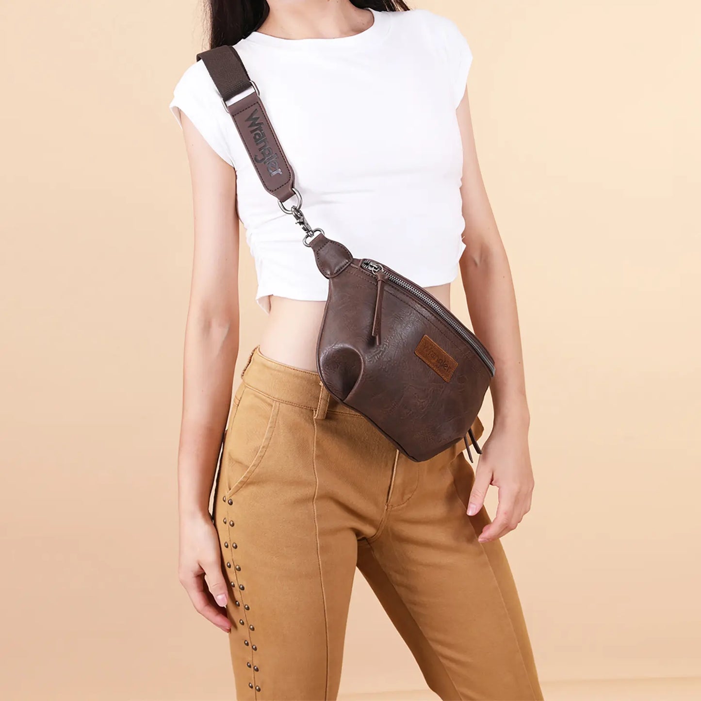 Wrangler Large Fanny Packs for Women Travel Belt Bag with Adjustable Detachable Long Strap