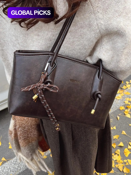 26 Women's Elegant Solid Color Shoulder Bag, Fashionable Large Capacity Handbag Crossbody Bag for Daily Used, Casual Trendy Versatile High-quality Daily Commuting Bag, Fashionable Unique Bags #GLOBAL PICKS