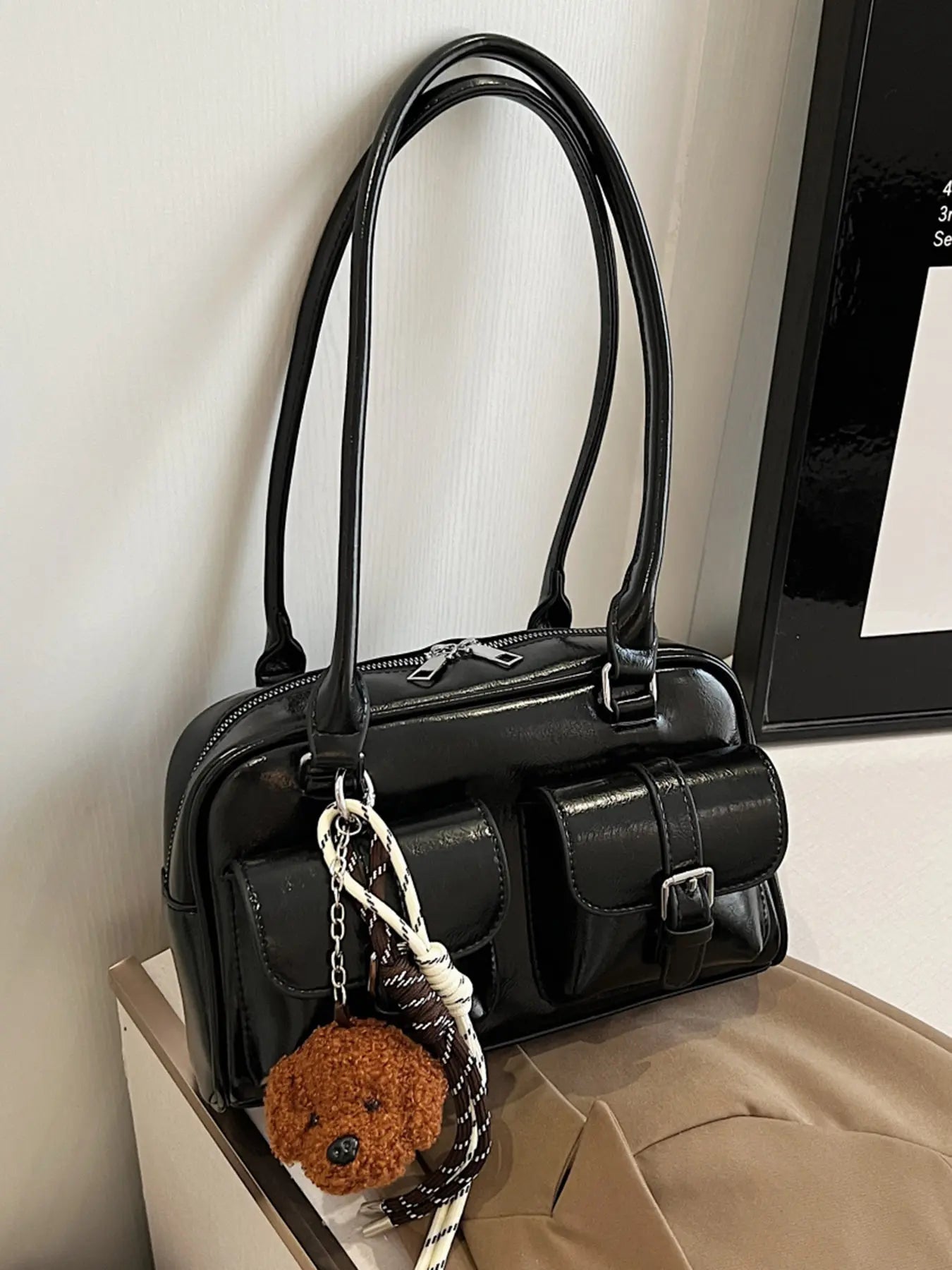 Women's Elegant Solid Color Shoulder Bag, Fashionable Pu Leather Bag for Daily Used, Casual Trendy Versatile High-quality Daily Commuting Bag