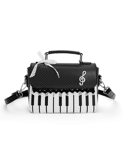 Music piano element package, Concert Purse, niche music theme one-shoulder messenger bag, simple casual portable design, versatile for daily commuting, Crossbody Bag, Casual Commuter Bag, Casual Fashion Bag