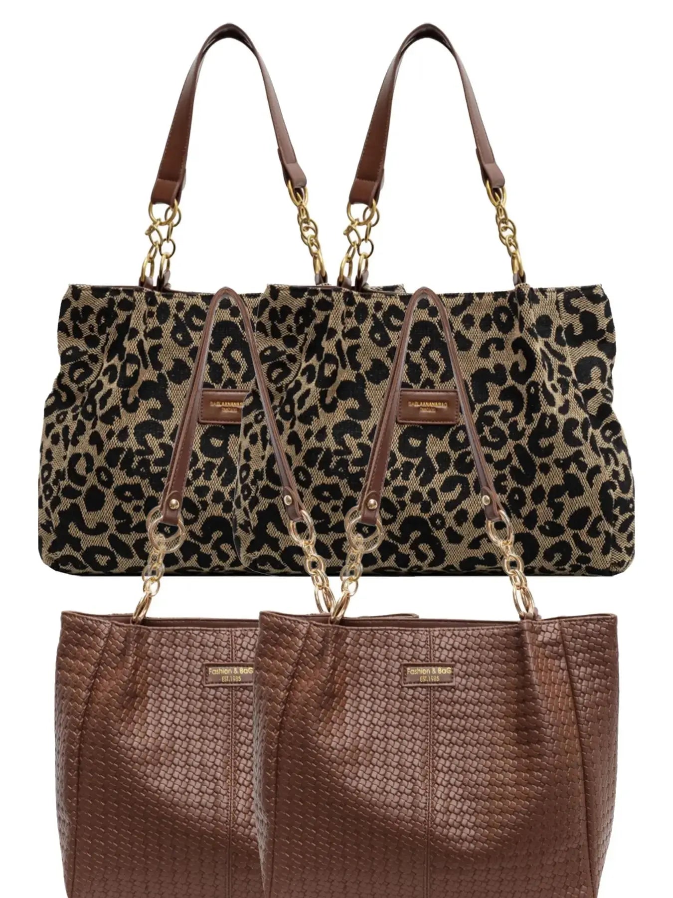 Women's Random Leopard Print Shoulder Bag, Style Large Capacity Tote Bag for Work & Daily Used, Personalized Trendy All-match Underarm Bag