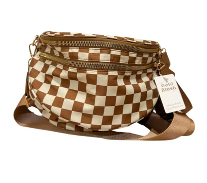Gold Blush BEST SELLING Nylon Bum Bag Crossbody Bag MORE COLORS! Checkered Bum Bag Versatile Bum Bag
