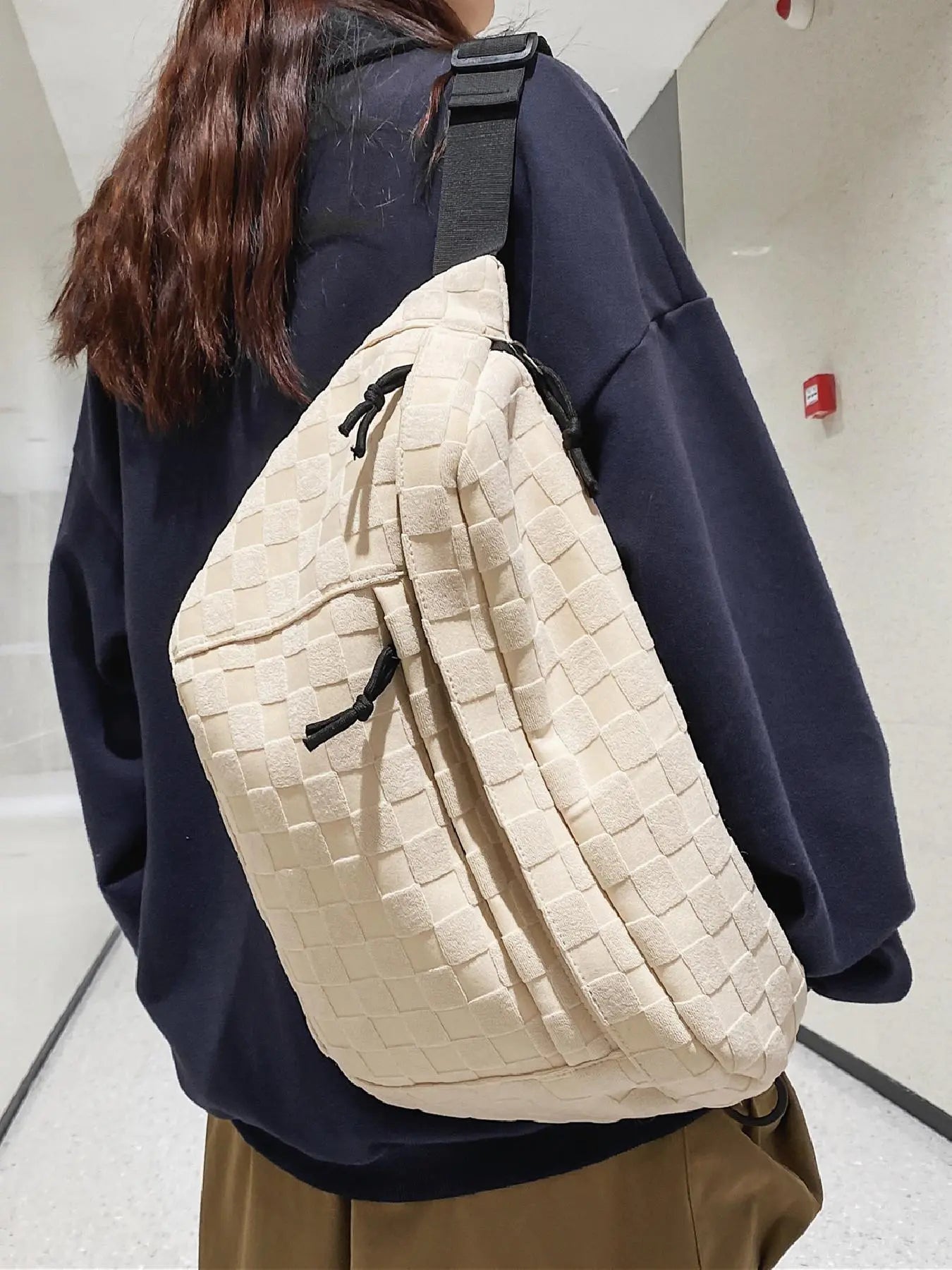 Women's Fashionable Large Capacity Embossed Textured Zipper Belt Bag, Casual Commuter Versatile Plain Fanny Packs, Simple All-match Bum Bag, Quilted Fanny Pack, Casual Waist Bag, Waist Hip Bag, Waist Pouch, Bumbag