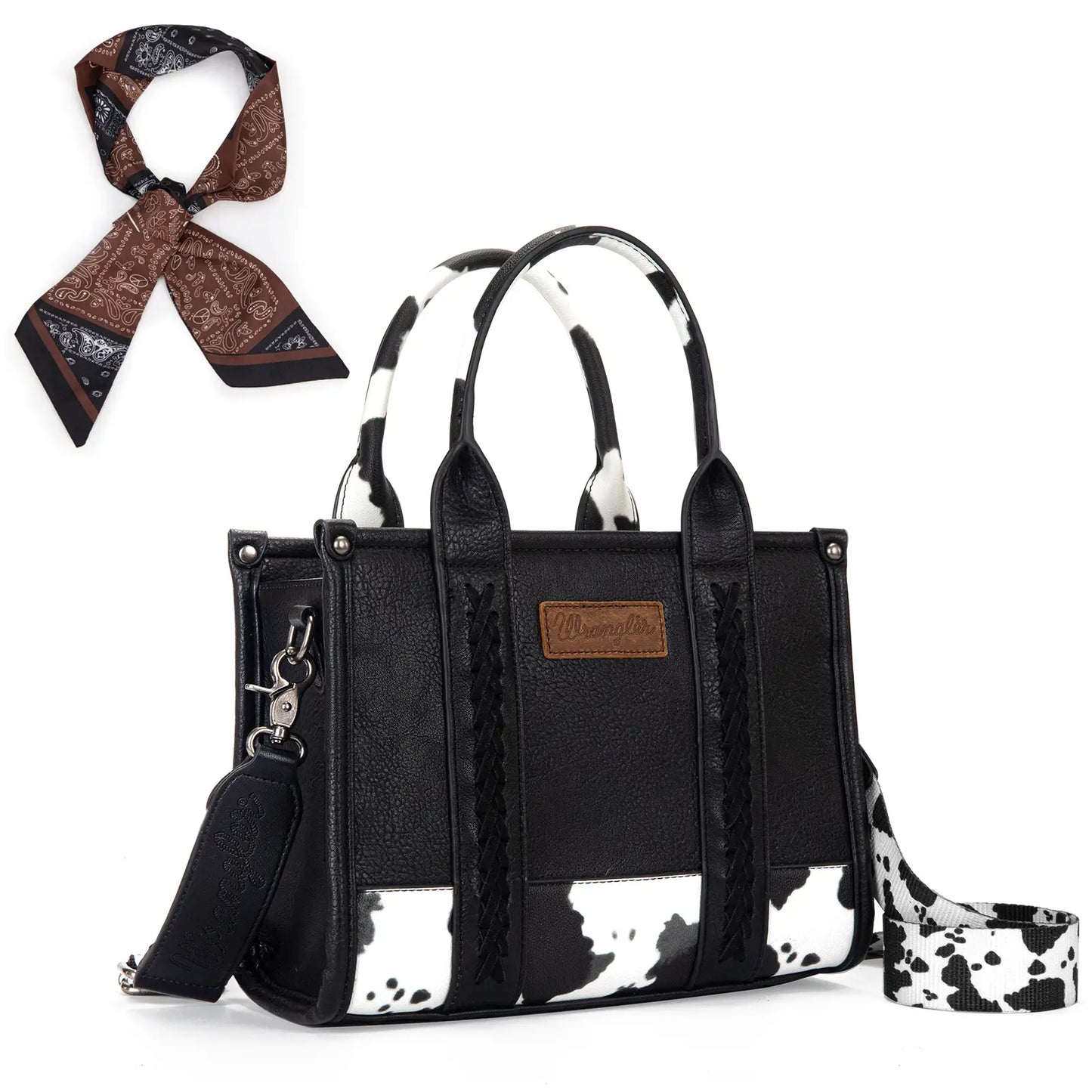 Wrangler Tote Bag for Women Western Cow Print Purse Designer Top Handle Handbags