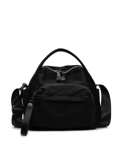 Ladies' elegant solid color shoulder bag, fashionable zipper All Match crossbody bag for daily use, simple solid color, casual trend versatile high-quality commuter shoulder bag, Fabric shoulder bags