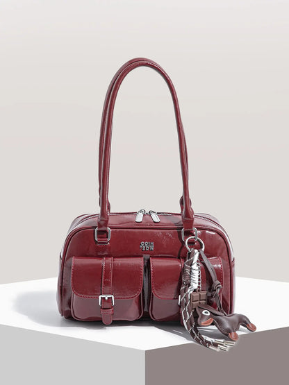 Women's Elegant Solid Color Shoulder Bag, Fashionable Pu Leather Bag for Daily Used, Casual Trendy Versatile High-quality Daily Commuting Bag