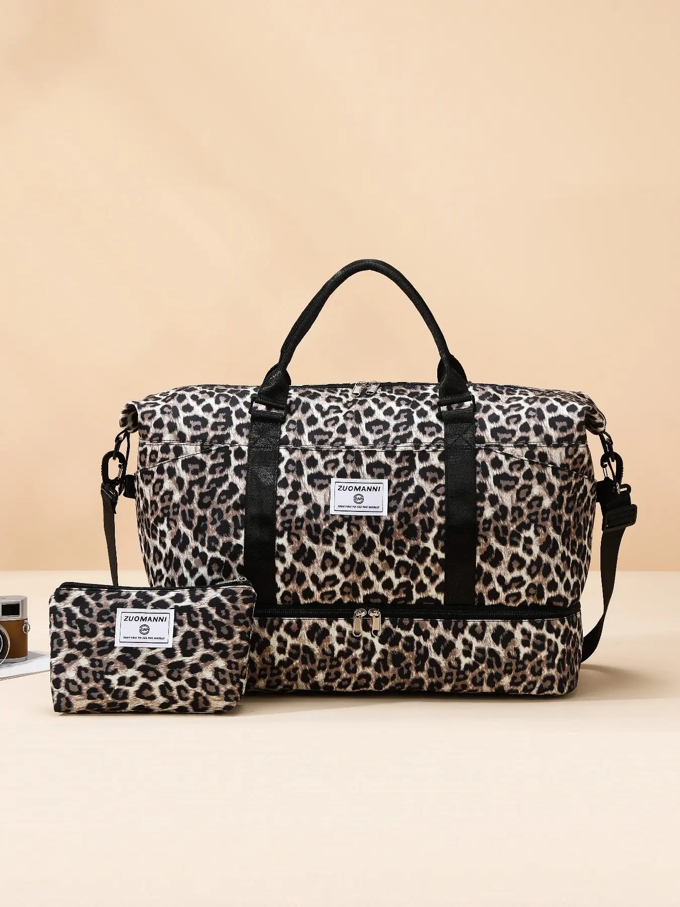 Large Capacity Multifunctional Travel Bag Set, Letter Pattern Zipper Travel Bag with Shoe Compartment, Casual Sports Fitness Bag for Women & Men, Weekender Travel Set, Travel Essentials, Daily Travel Bag, Traveling Bag
