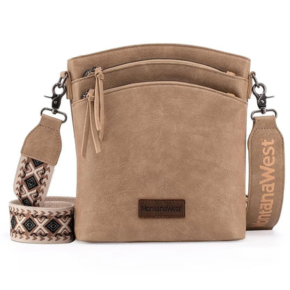 Montana West Double Compartments Cross Body Bag for Women with Adjustable Strap