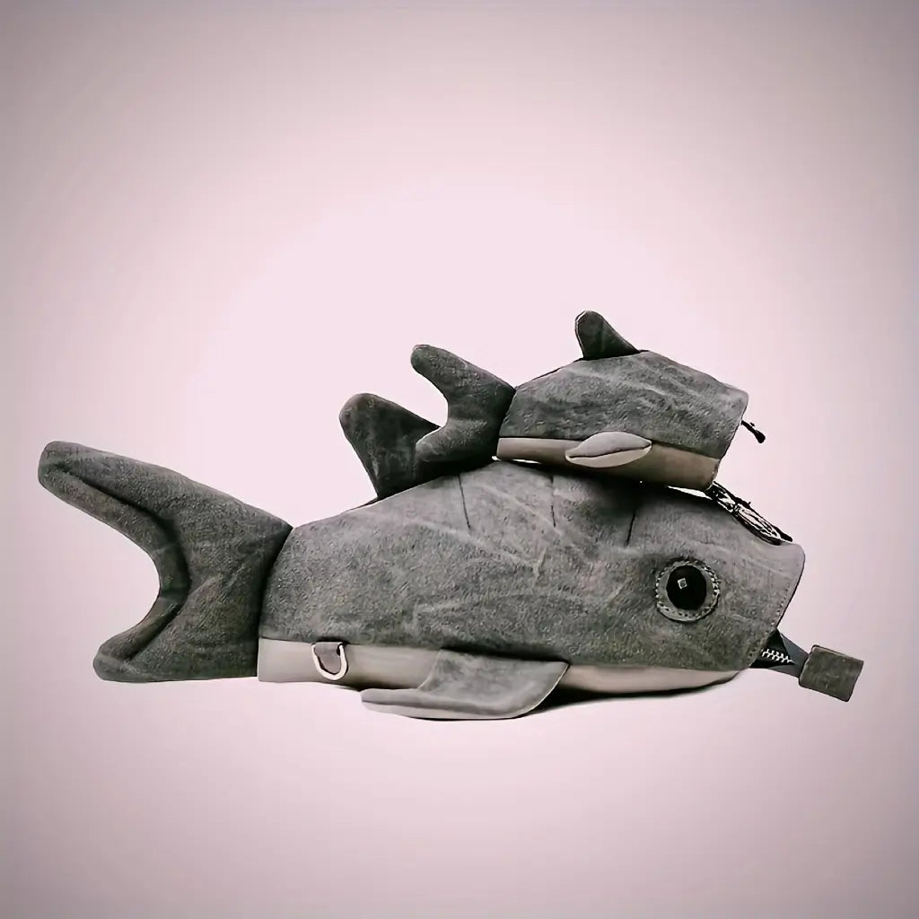 Polyester Unisex Whale Shark Crossbody Bag, Trendy Zoo Animal Design, Canvas Novelty Sling Pack for Camera and Photo Accessories