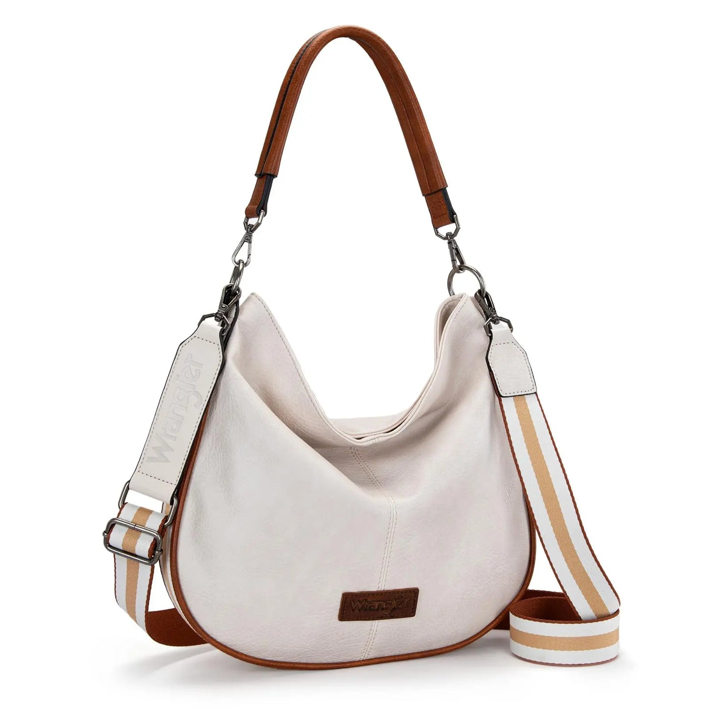 Wrangler Hobo Bags Large Crossbody Bags for Women Shoulder Purses with Striped Cotton Straps