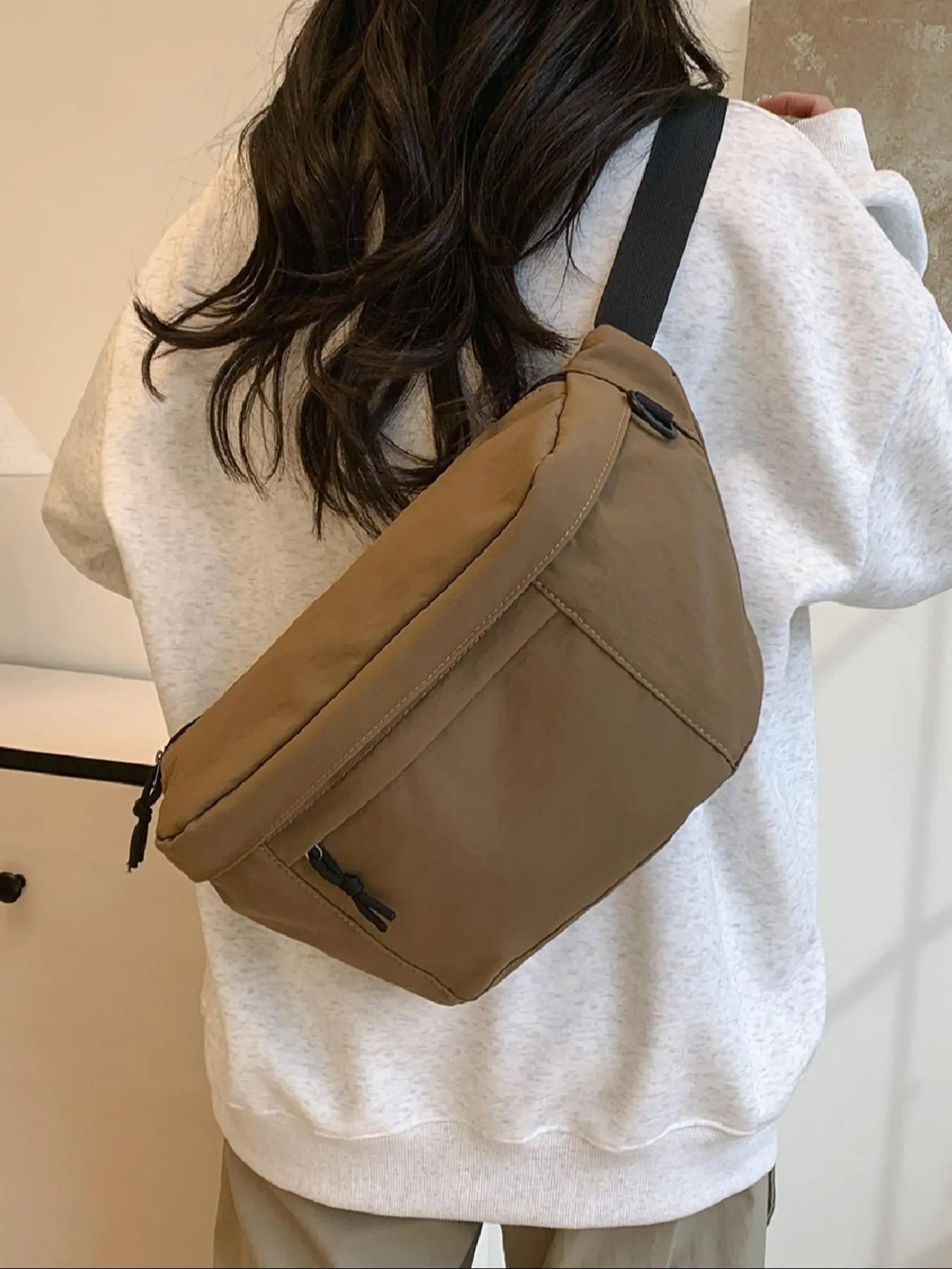 Women's Fashionable Large Capacity Embossed Textured Zipper Belt Bag, Casual Commuter Versatile Plain Fanny Packs, Simple All-match Bum Bag, Quilted Fanny Pack, Casual Waist Bag, Waist Hip Bag, Waist Pouch, Bumbag