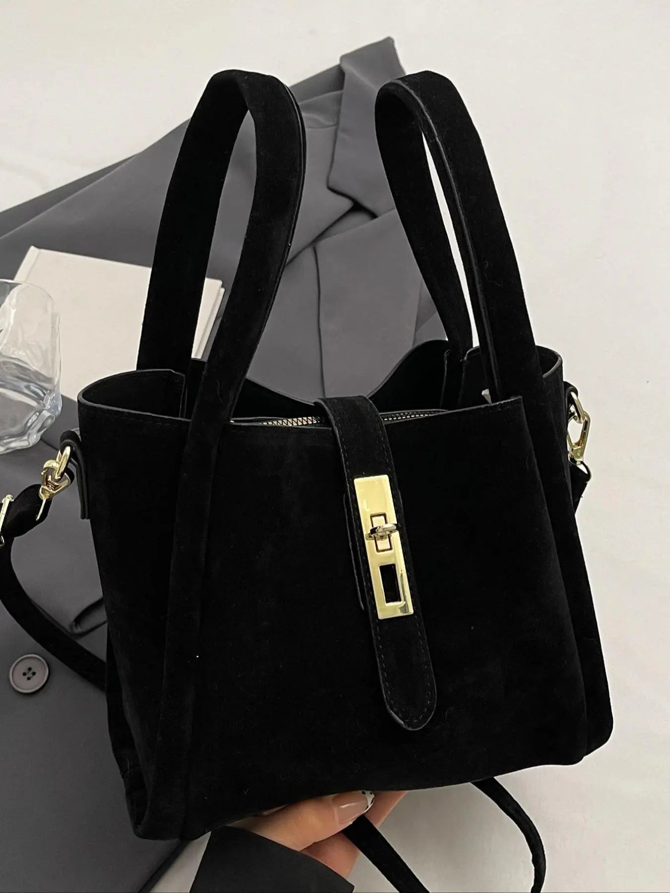 Women's elegant simple fashion handbag, fashionable retro bag, 25 fall&winter chic versatile handbag, mother-and-child bag, crossbody shoulder bag, suitable for daily and work use, commuting to work
