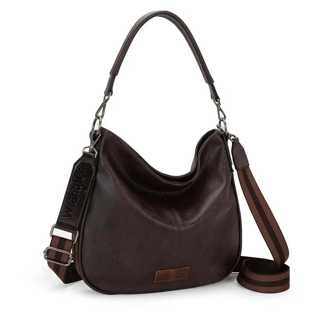 Wrangler Hobo Bags Large Crossbody Bags for Women Shoulder Purses with Striped Cotton Straps