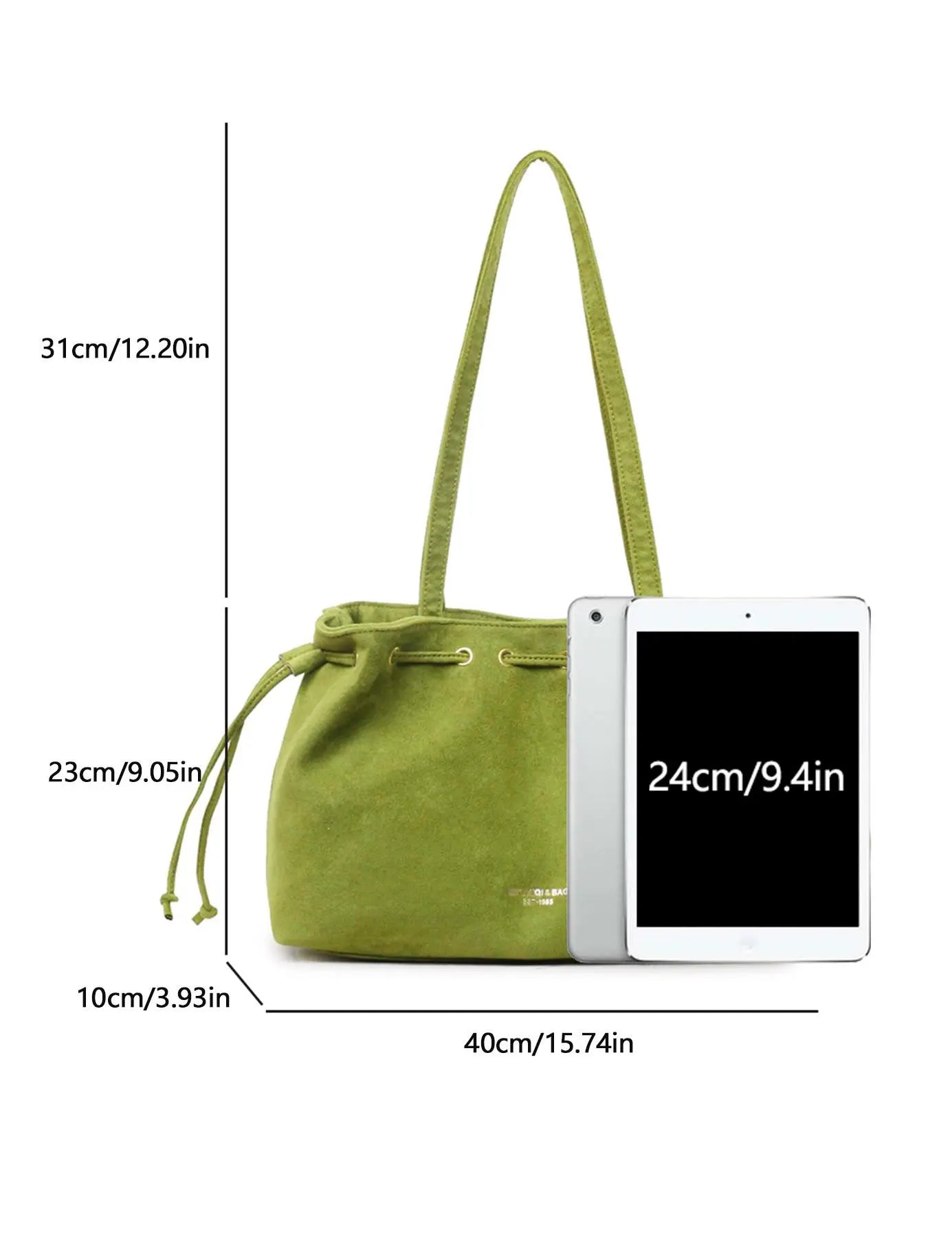 Retro Exquisite Tote Bag with Drawstring Closure Design, Stylish Versatile Large-Capacity Shoulder Bag, Suitable for Dates and Parties, Casual Commuter Bag
