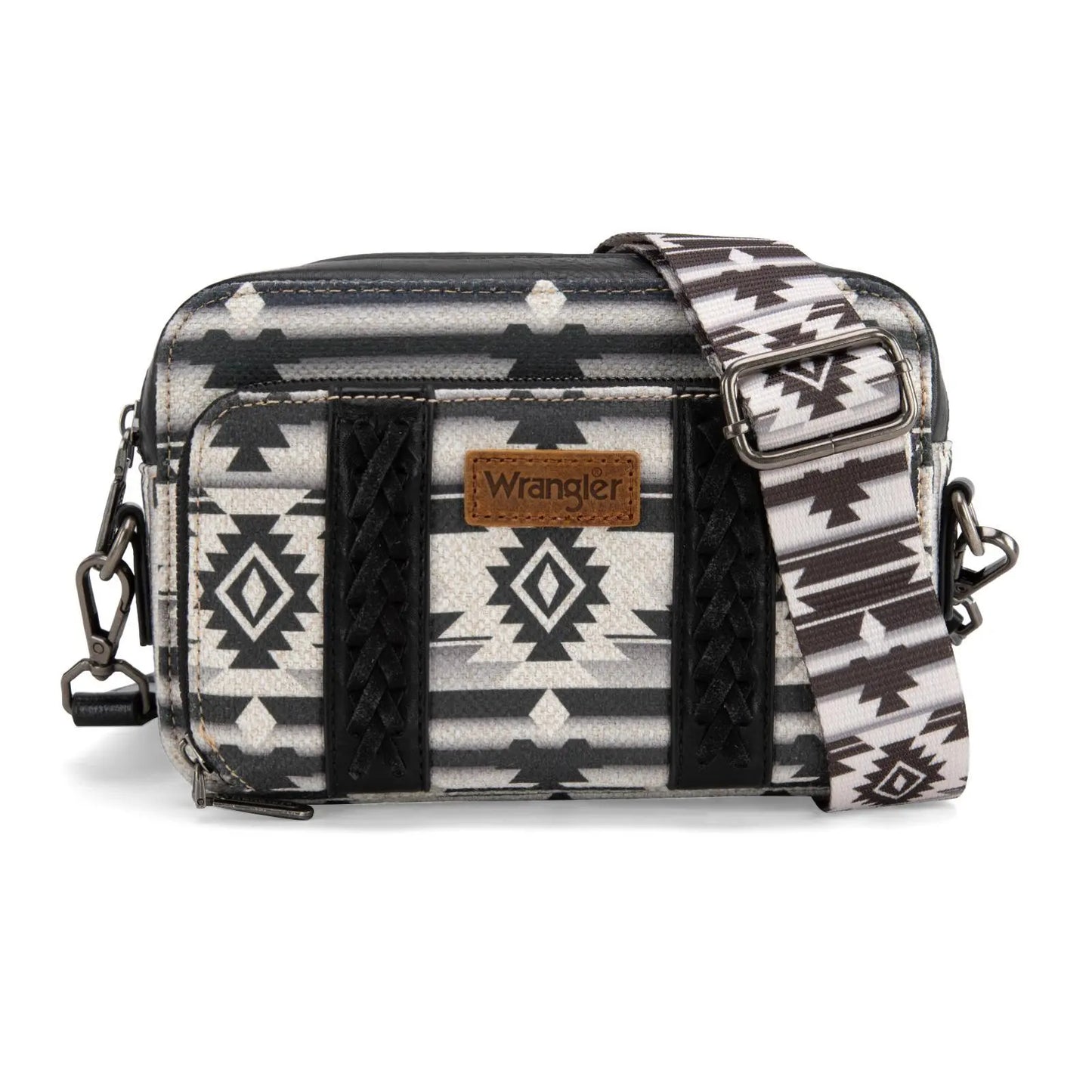 Wrangler Crossbody Bag for Women Boho Aztec Small Multi Pocket Crossover Purse