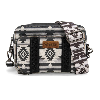 Wrangler Crossbody Bag for Women Boho Aztec Small Multi Pocket Crossover Purse