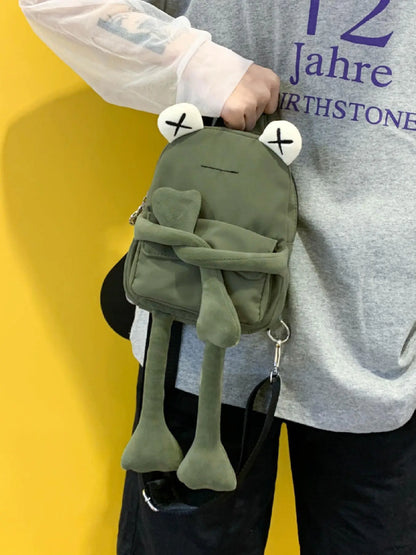 Women's Cute Cartoon Frog Design Chest Pack, Casual Novelty Crossbody Fanny Pack, Fashionable Zipper Sling Pack for Daily Use, Versatile Bag, Lightweight Crossbody Bag, Crossbody Purse, Crossbody Shoulder, Crossbody Shoulder Purses