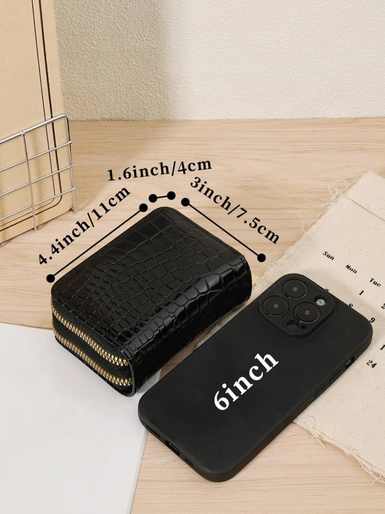 Letter Pattern Compact Wallet for Women, Zipper Card Holder with Multiple Slots, Casual Card Holder, Trendy Small Wallet for Daily Use, Stylish Credit Card Holder