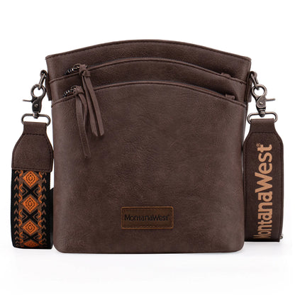 Montana West Double Compartments Cross Body Bag for Women with Adjustable Strap