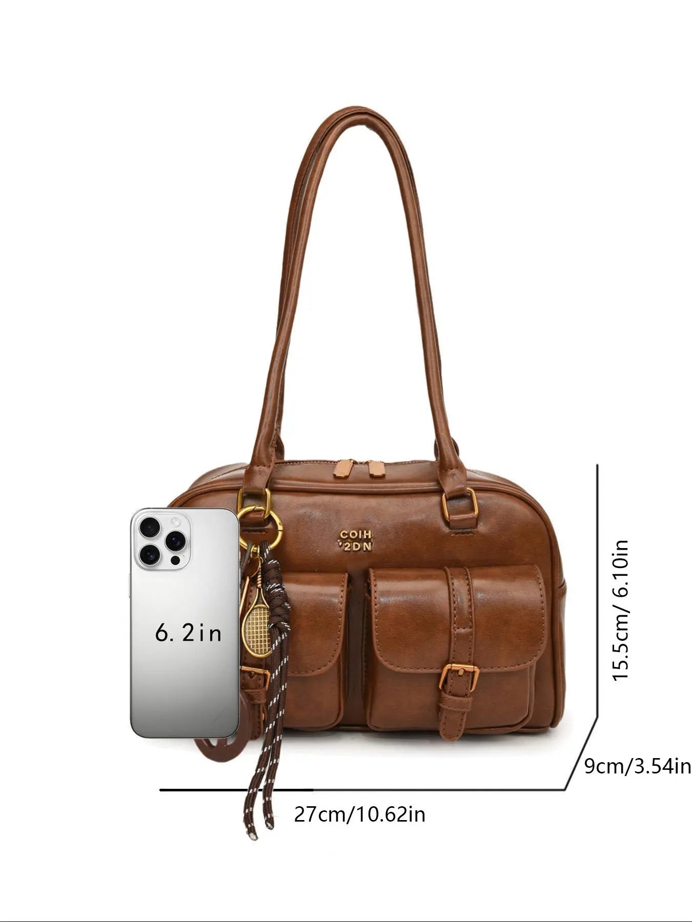 Women's Elegant Solid Color Shoulder Bag, Fashionable Pu Leather Bag for Daily Used, Casual Trendy Versatile High-quality Daily Commuting Bag