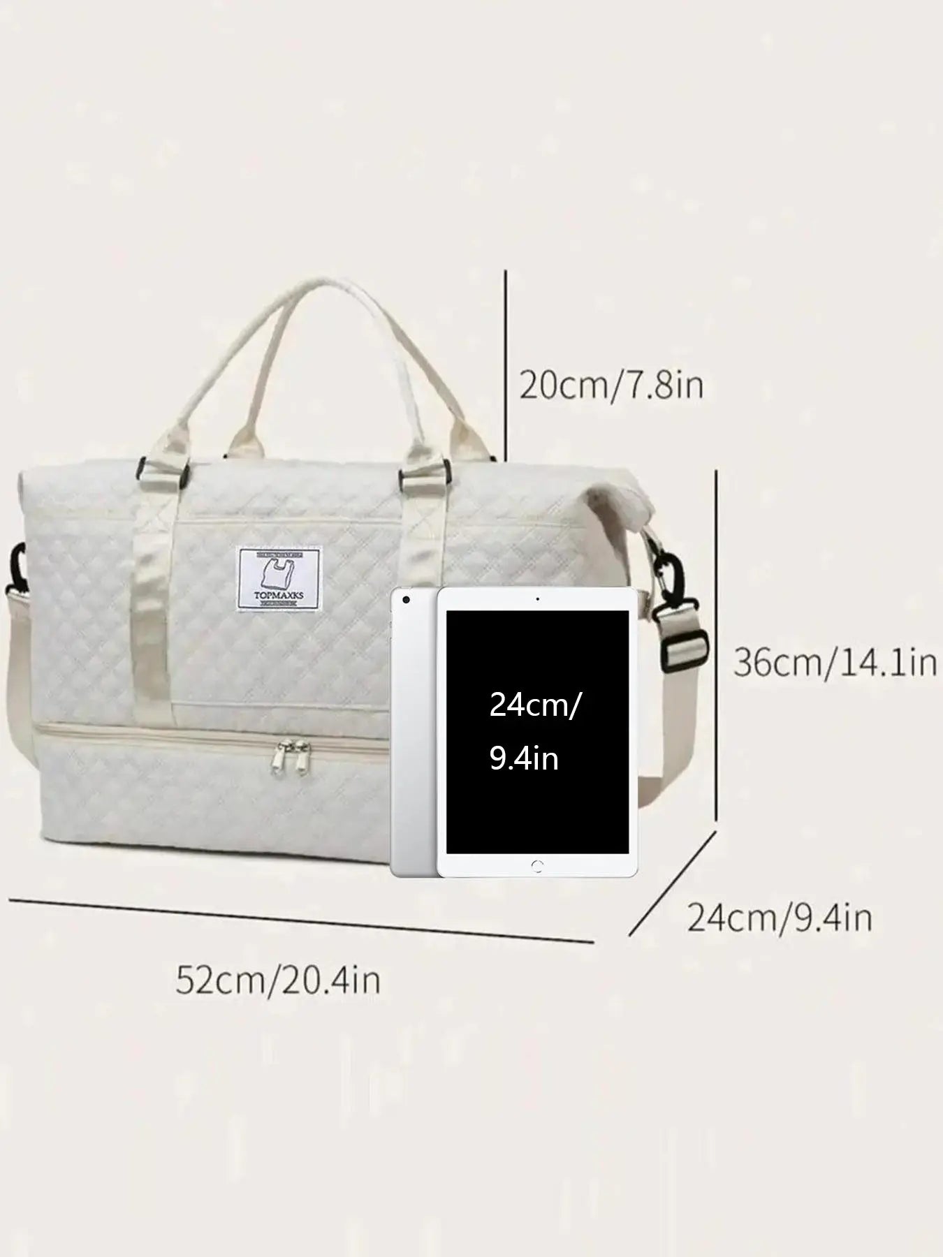 Letter Patched Design Large Capacity Durable Travel Bag, Lightweight Portable Folding Duffel Bag, Multi-function Dry & Wet Separation Bag for Travel, Traveling Bag, Multifunctional Travel Bag, Durable Duffels, Travel Duffle Bags