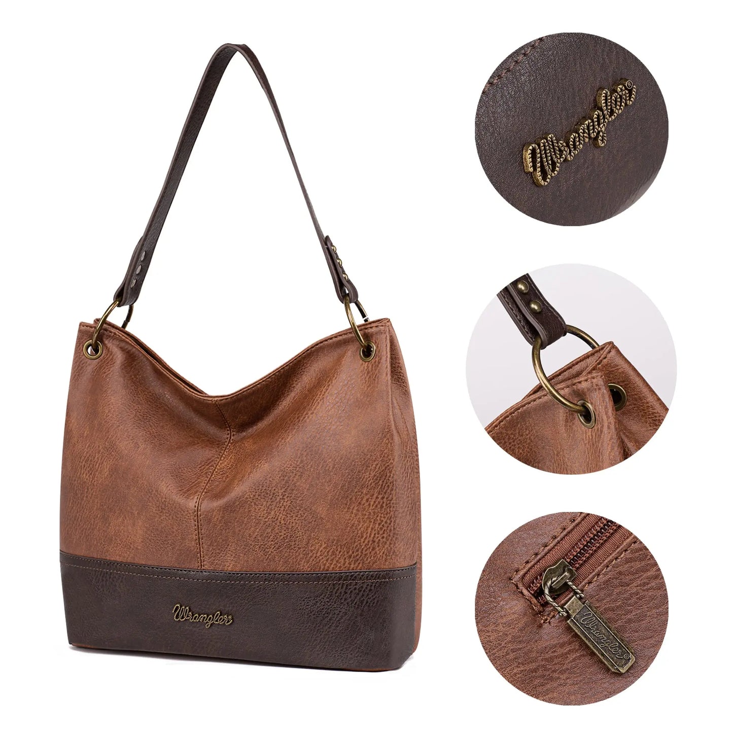 Wrangler Hobo Bag for Women Casual Shoulder Bag with Detachable Strap