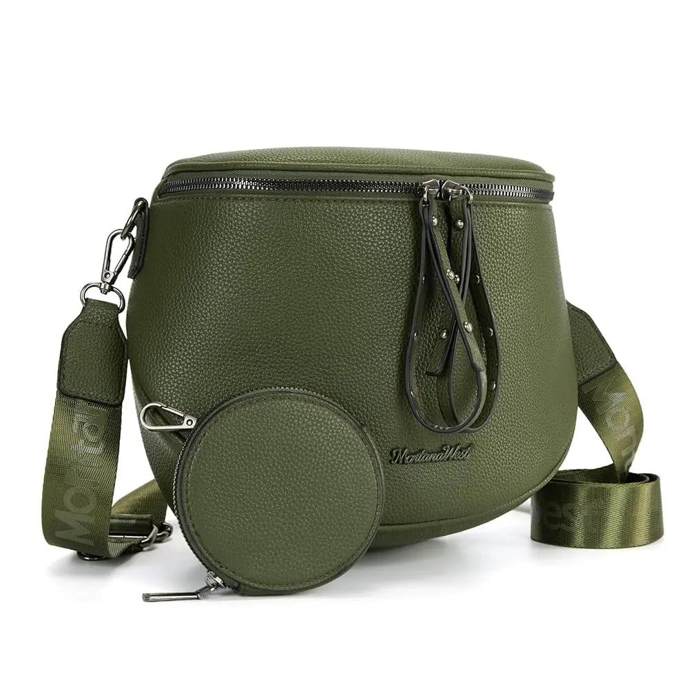 Montana West Large Fanny Pack Crossbody Sling Bags  with Adjustable Strap and Coin Purse