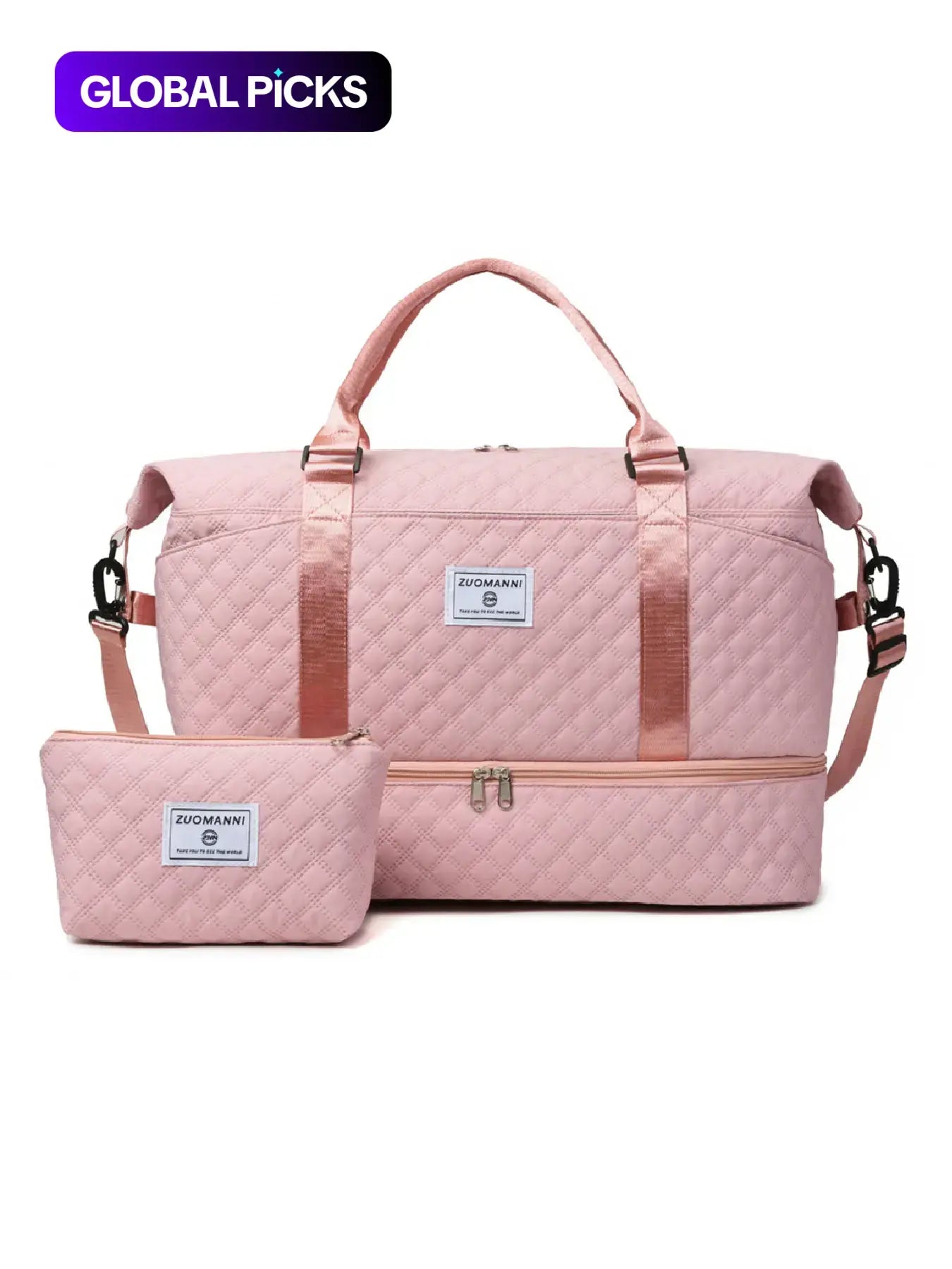 Large Capacity Multifunctional Travel Bag Set, Letter Pattern Zipper Travel Bag with Shoe Compartment, Casual Sports Fitness Bag for Women & Men, Weekender Travel Set, Travel Essentials, Daily Travel Bag, Traveling Bag