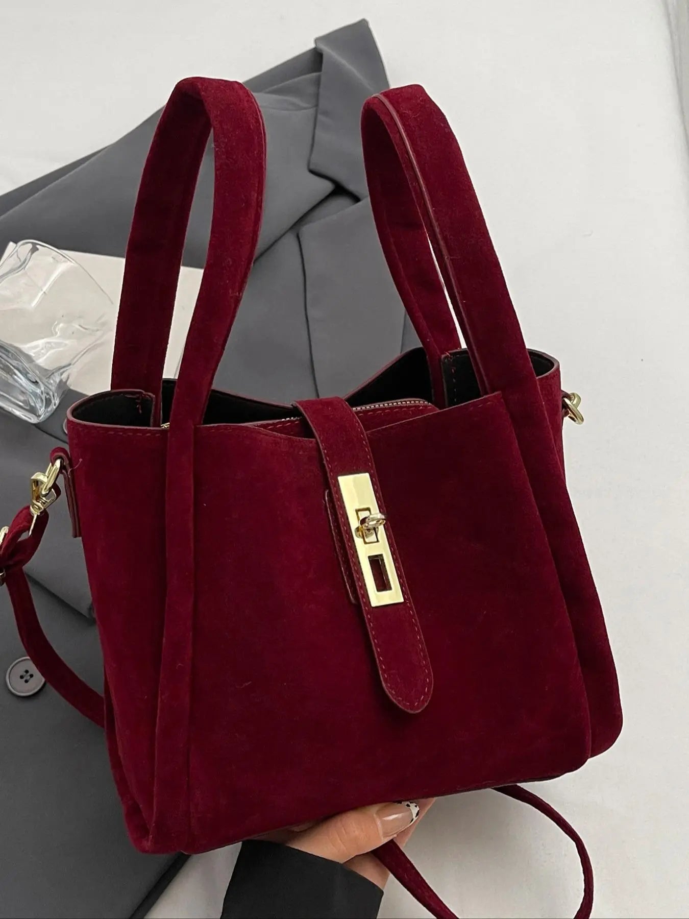Women's elegant simple fashion handbag, fashionable retro bag, 25 fall&winter chic versatile handbag, mother-and-child bag, crossbody shoulder bag, suitable for daily and work use, commuting to work