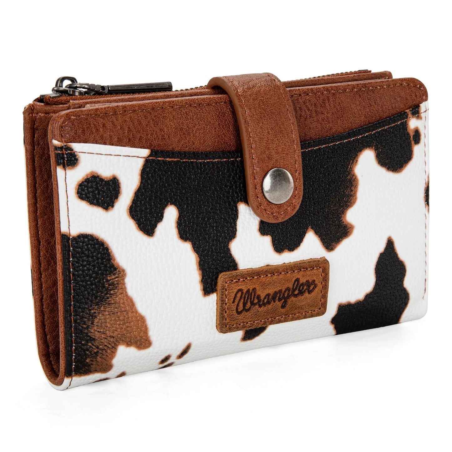 Wrangler Wallet for Women Cow Print Bifold Wallet Card Cases & Money Organizers